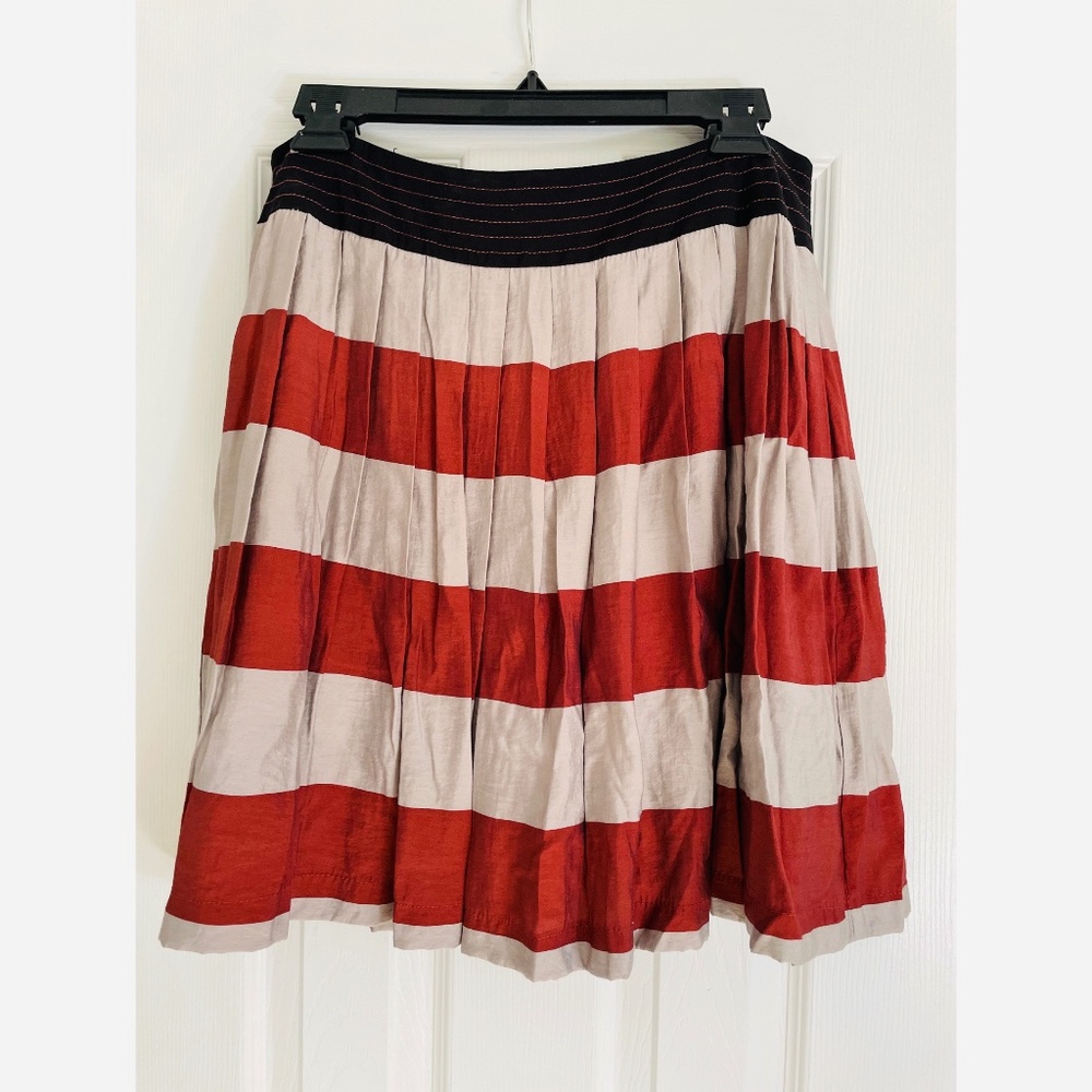 COREY LYNN CALTER for Anthropologie Pleated Striped Skirt